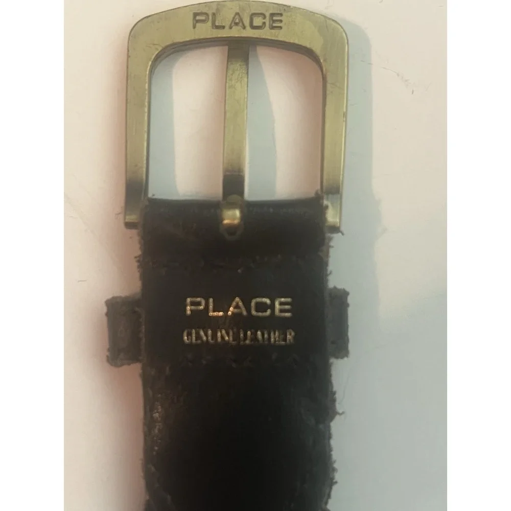 Place Genuine Leather Dark‎ Brown Kids Boy Braided Belt XL